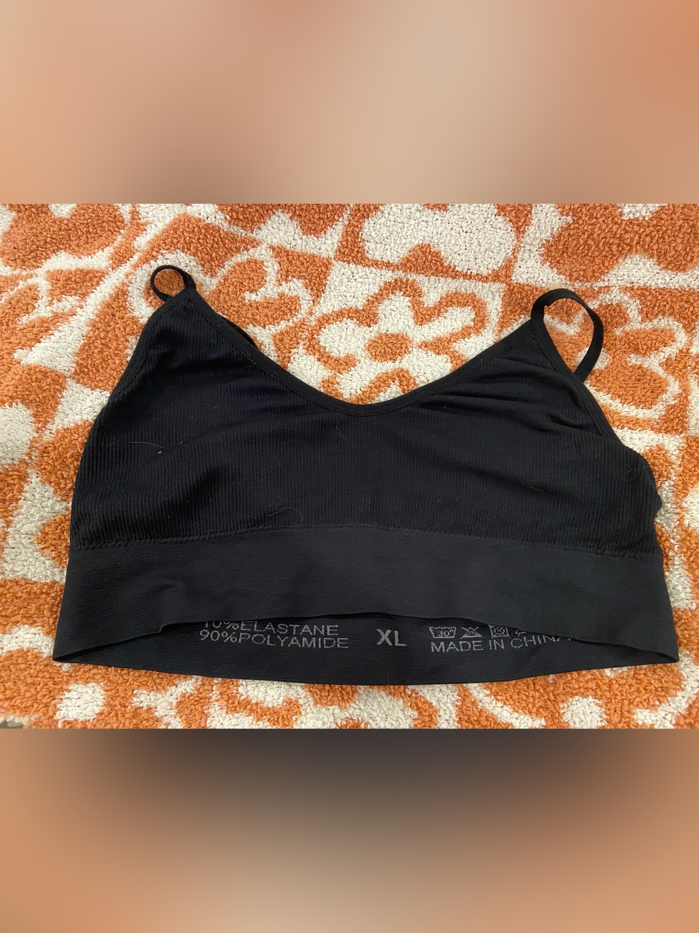Seamless Black Bralette - XL